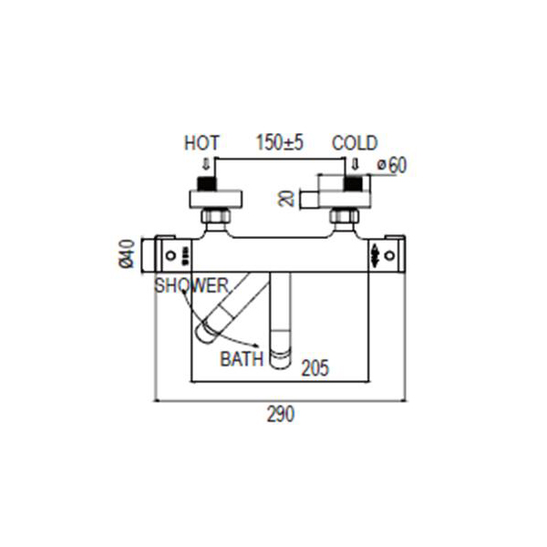 5007-20 Messing-Thermostat-Brausemischer