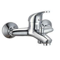 4166-10 Messing-Wasserhahn, Einhebel-Warm-/Kaltwasser-Wand-Badewannenmischer