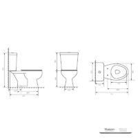 YS22203 2-teilige Keramiktoilette, verlängerte S-Siphon-Toilette, TISI/SNI-zertifizierte Toilette;