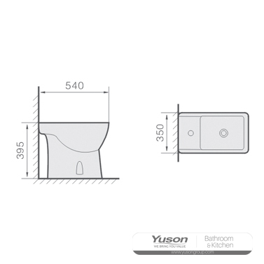 YS22212W Keramik-Bidet mit Standfuß;