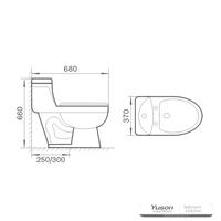 YS24251 Einteilige Keramik-Toilette, Absauganlage;