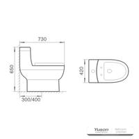 YS24252 Einteilige Toilette aus Keramik, mit Absaugsystem;