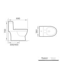 YS24253 Einteilige Toilette aus Keramik, mit Absaugsystem;
