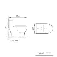 YS24256 Einteilige Toilette aus Keramik, mit Absaugsystem;