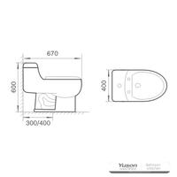 YS24257 Einteilige Toilette aus Keramik, mit Absaugsystem;