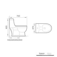 YS24258 Einteilige Keramik-Toilette, Absauganlage;