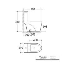 YS24283 Einteilige Toilette aus Keramik, mit Absaugsystem;