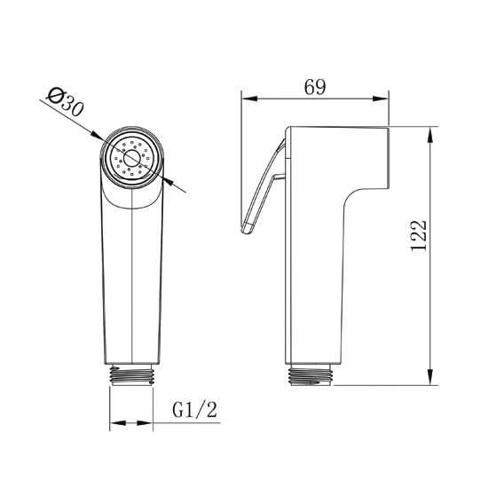 YS36075 ABS-Shataff, Bidet-Sprühgerät, Spülsprühgerät