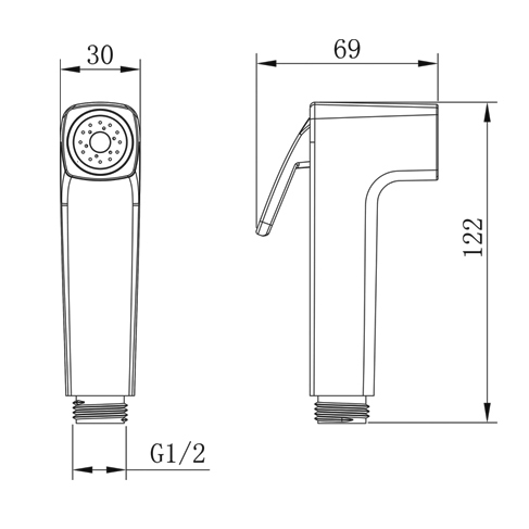 YS36076 ABS-Shataff, Bidet-Sprühgerät, Spülsprühgerät