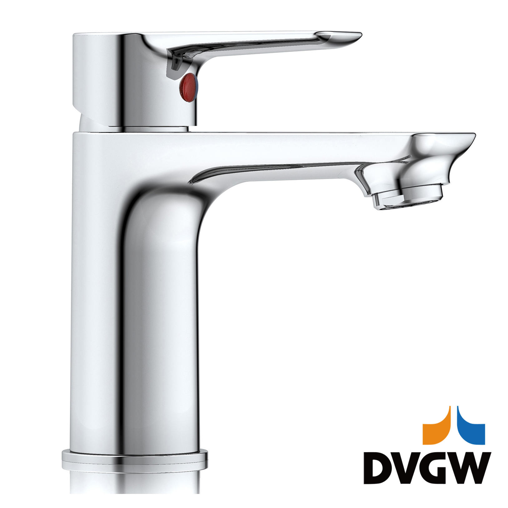 3187-30 DVGW-zertifizierter Einhebel-Waschtischmischer für Warm-/Kaltwasser aus Messing