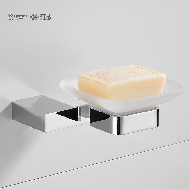 15085 Sleek Badezimmerzubehör, Seifenschalen, mit Glasschale, Seifenhalter aus Zink/Messing/SUS, Wandmontage (Serie 15000)