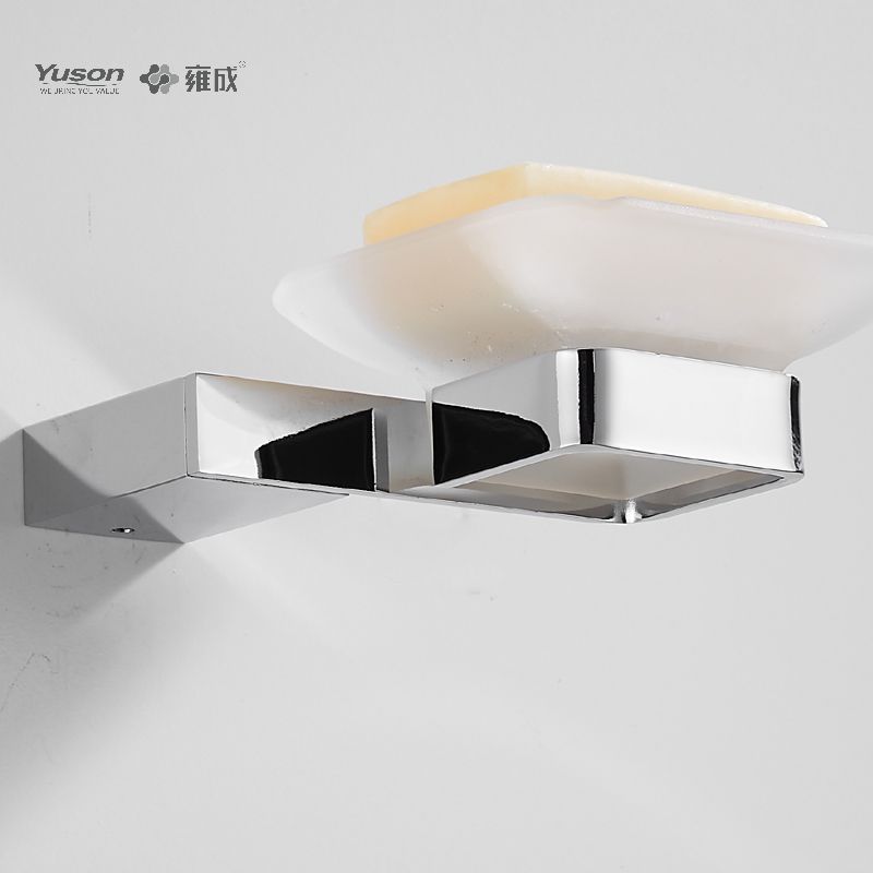 15085 Sleek Badezimmerzubehör, Seifenschalen, mit Glasschale, Seifenhalter aus Zink/Messing/SUS, Wandmontage (Serie 15000)