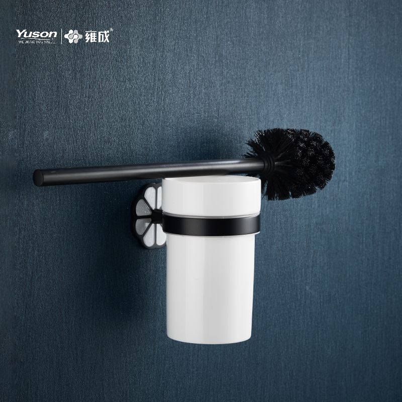 21090 Elegantes Badezimmerzubehör, Toilettenbürste mit Becher aus Milchglas/gehärtetem Glas, Toilettenbürste aus Zink/Messing/SUS, Wandmontage (Serie 21000)